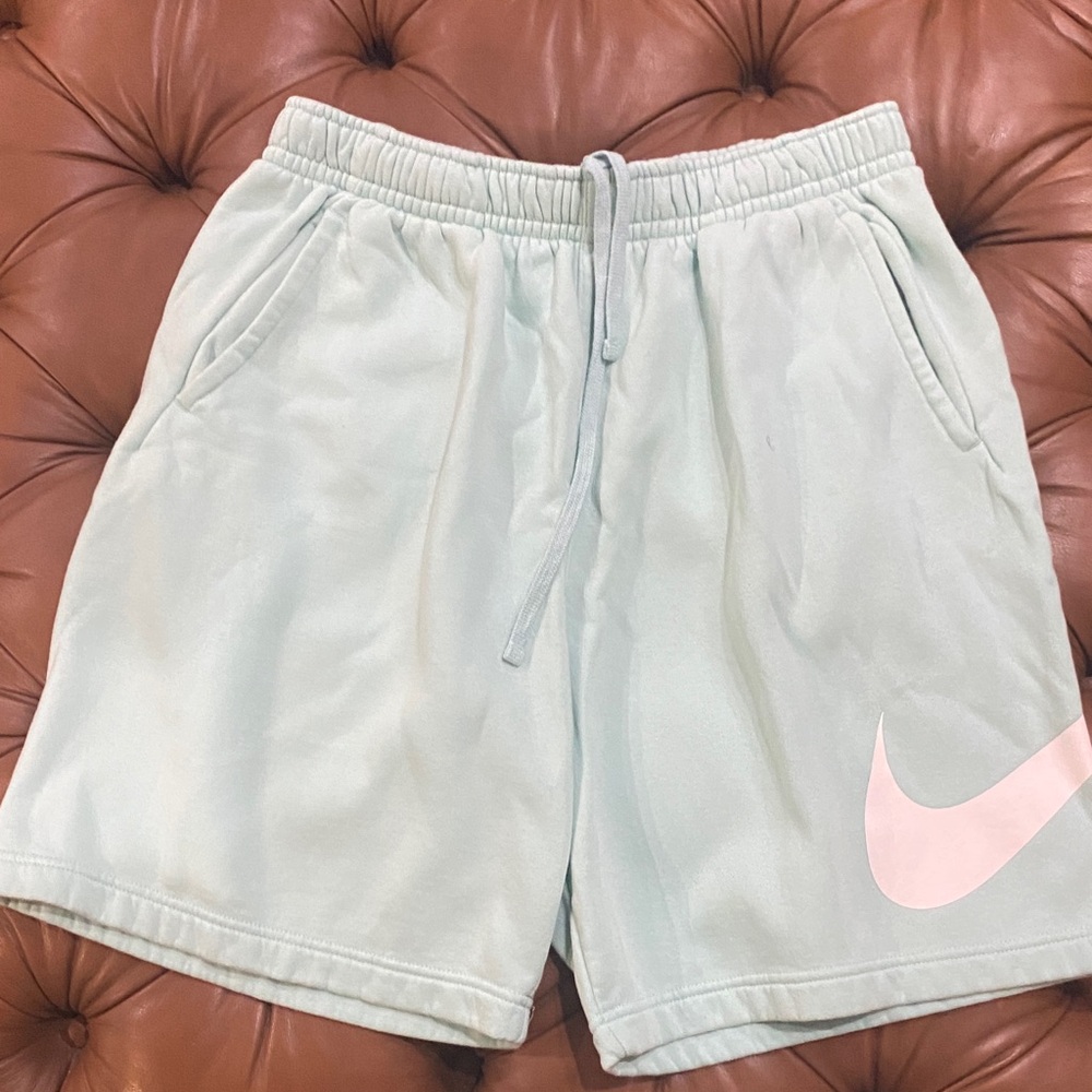 Nike Mint Green Shorts with Soft Pink Swoosh